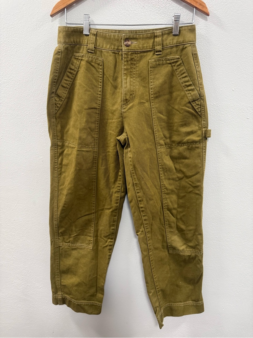 Old Navy Olive Green Straight-Leg Utility Pants